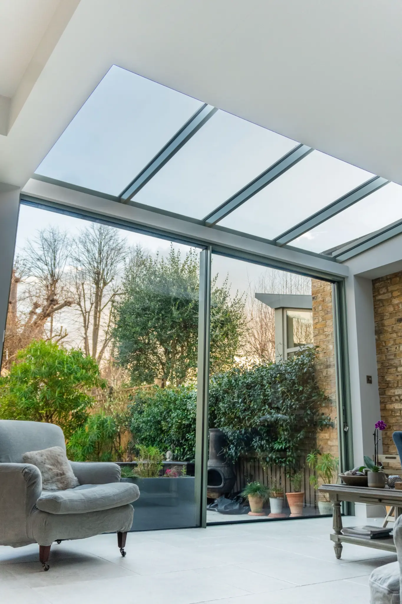 Interior view with sliding door